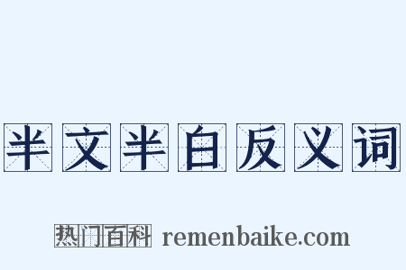 半文半白反义词是什么意思的图片